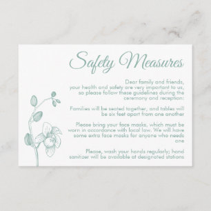 Minimal floral orchids modern safety measures enclosure card