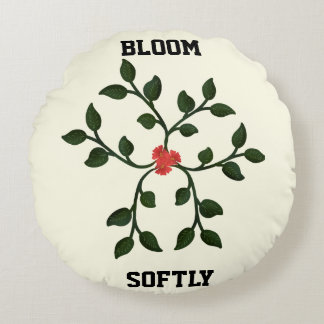 Minimal Floral Vine | Elegant botanical Design Round Pillow