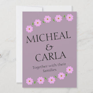 Minimal floral wedding invitation