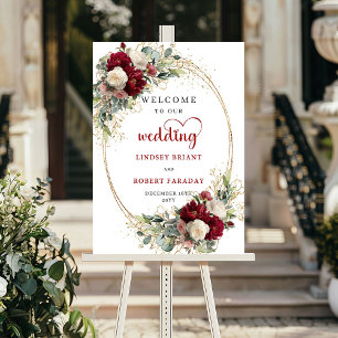 Minimal Floral Wedding Welcome Poster Elegant