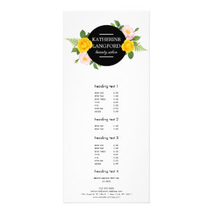 Minimal Floral Wreath Beauty Salon Light Ash Rack Card
