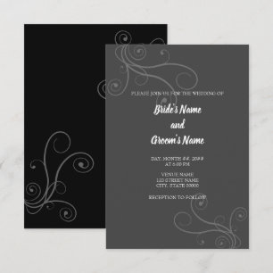 Minimal Flourishes Wedding Invitation