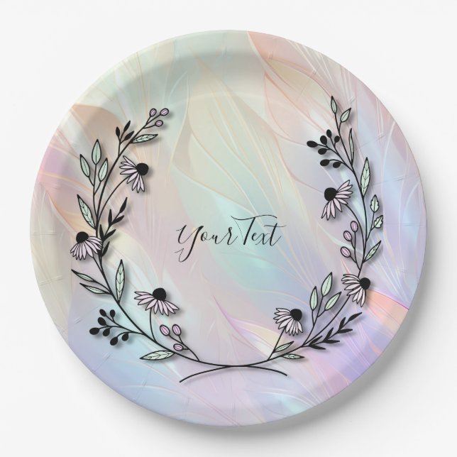 Minimal Flower Paper Plate (Front)