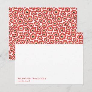 Minimal Flowers Stylish Trendy Modern Note Card