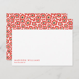 Minimal Flowers Stylish Trendy Modern Note Card