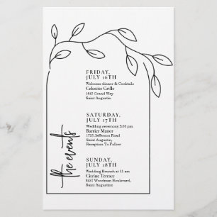Minimal Foliage Arch Wedding Events Timeline