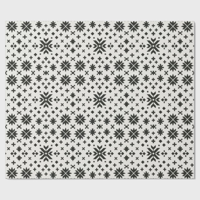 Minimal Folk Geometry Seamless Pattern  Wrapping Paper (Flat)