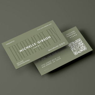 Minimal Foot Spa Massage Therapist Holistic Sage Business Card