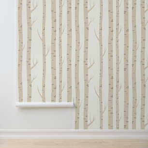 Minimal Forest Elm Tree - Peel & Stick Wallpaper