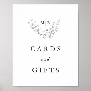 Minimal Formal Monogram Wedding Cards and Gifts Poster