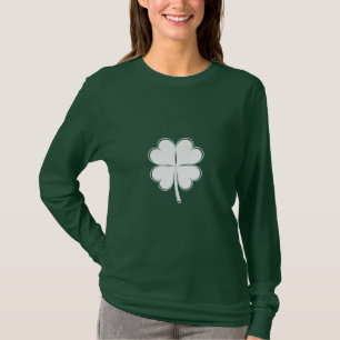 Minimal Four-Leaf Clover Symbol of Luck T-Shirt