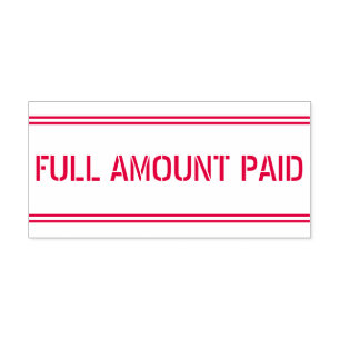 Minimal "FULL AMOUNT PAID" Rubber Stamp