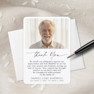 Minimal Funeral Memorial Photo Script Thank You