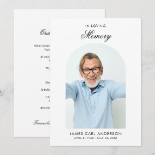 Minimal Funeral Program Elegant Photo Memorial