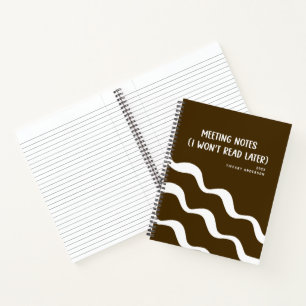 Minimal Funny Coworker Meetings Office Name Year Notebook