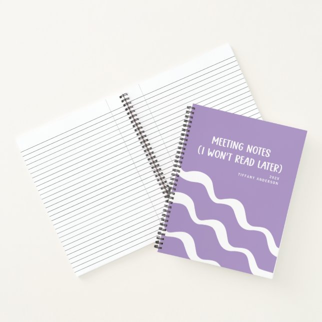 Minimal Funny Coworker Meetings Office Name Year Notebook (Inside)