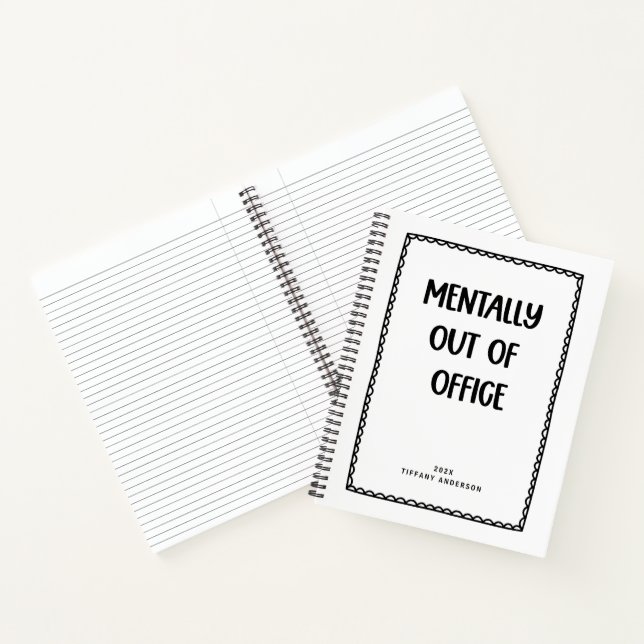 Minimal Funny Coworker Office Name Year Notebook (Inside)