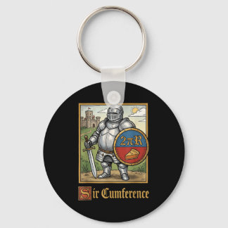 Minimal Funny Sir Cumference Medieval Knight Keychain