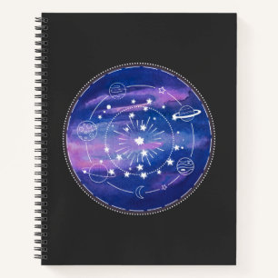 Minimal Galaxy Moon Design   Cosmic Aesthetic Art Notebook