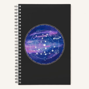Minimal Galaxy Moon Design   Cosmic Aesthetic Art Notebook