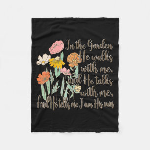 Minimal Garden he walks me he talks me Fleece Blanket