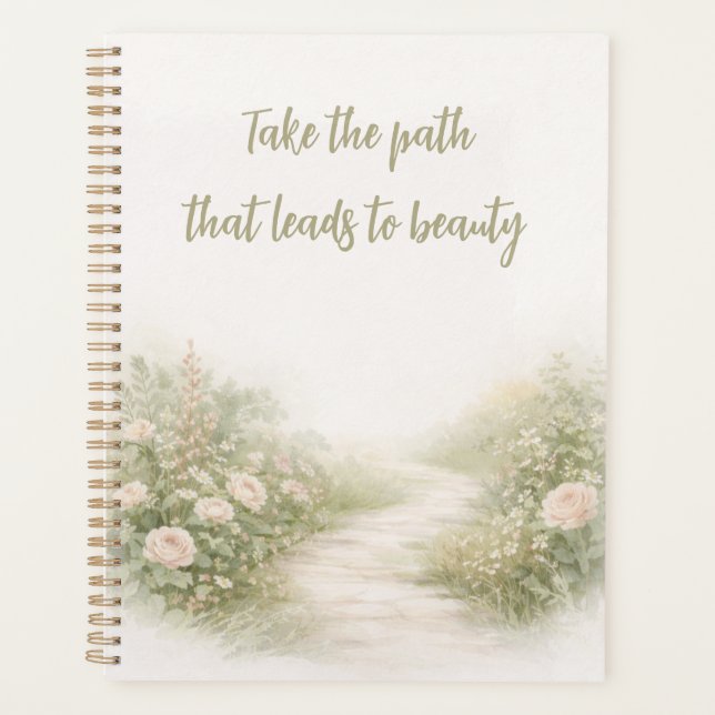 Minimal Garden Path Inspirational Planner (Front)