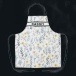 Minimal Gentle Colourful Garden Wildflowers Nurser Apron<br><div class="desc">Minimal Gentle Colourful Garden Wildflowers Nursery Room Green yellow Area Rug</div>