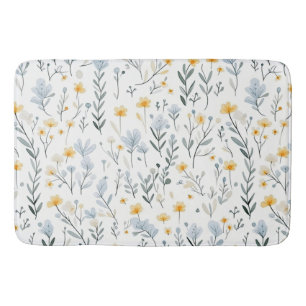 Minimal Gentle Colourful Garden Wildflowers Nurser Bath Mat