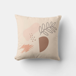 Minimal Geometric Earth Shape Botanical Throw Pillow