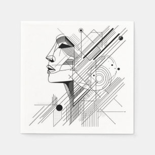 Minimal Geometric Face  Napkin