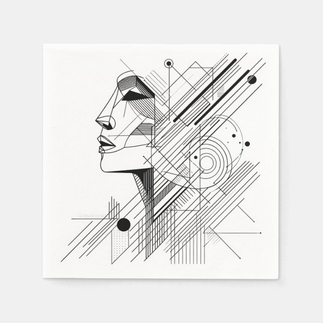 Minimal Geometric Face  Napkin (Front)