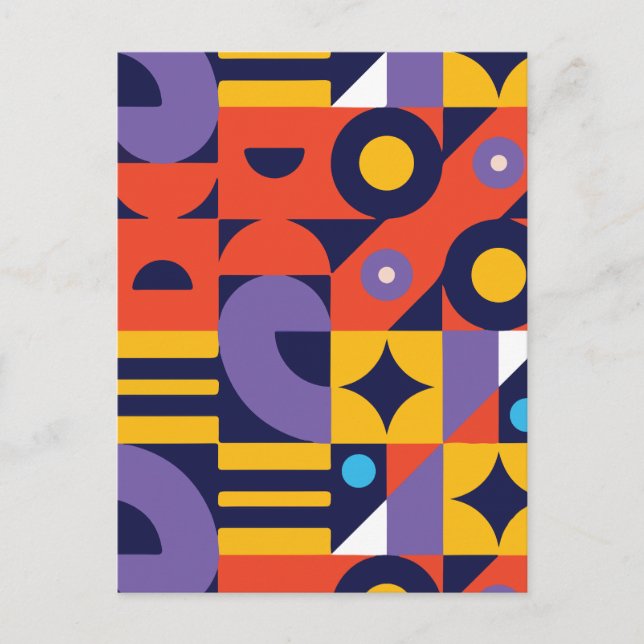 Minimal geometric  holiday postcard (Front)