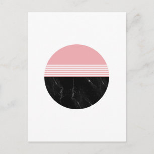 Minimal Geometric Marble Circle Postcard