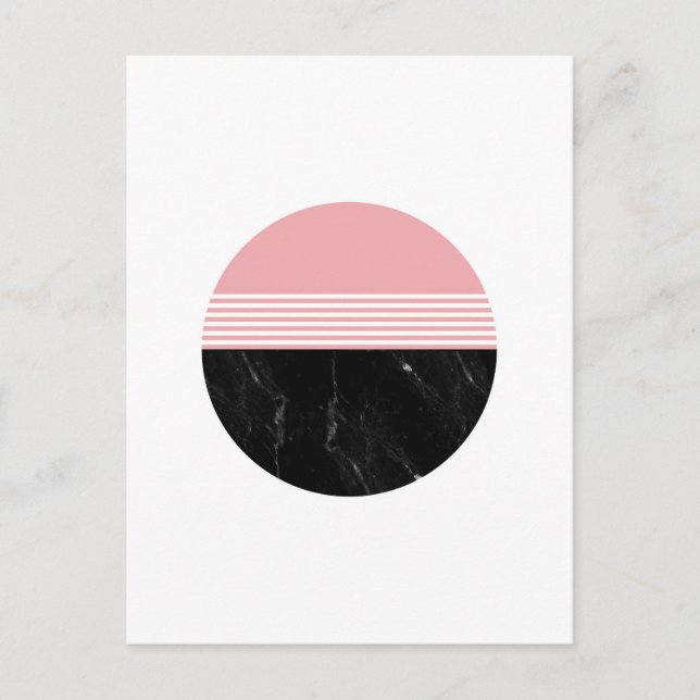 Minimal Geometric Marble Circle Postcard (Front)