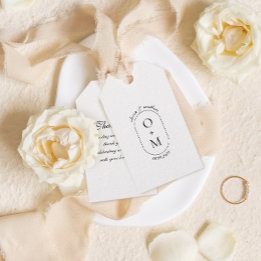 Minimal Geometric Monogram w/ Calligraphy Wedding Gift Tags