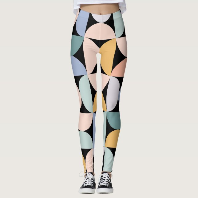 Minimal Geometry: Scandinavian Artwork Poster Leggings (Front)