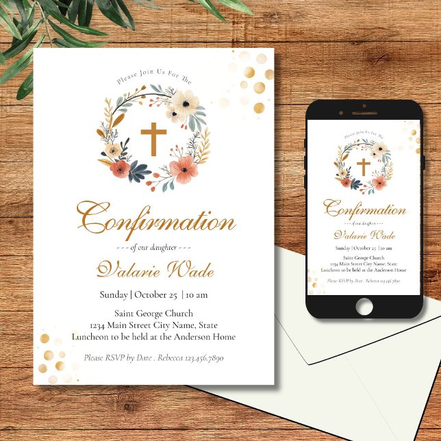 Minimal Girls Confirmation Invitations (Creator Uploaded)