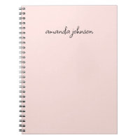 Minimal Girly Simple Light Pink Full Name Monogram
