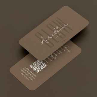 Minimal Glow Stylist Brown Spray Tan Artist Business Card
