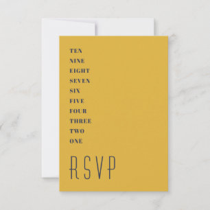 Minimal Gold Blue New Year's RSVP Card