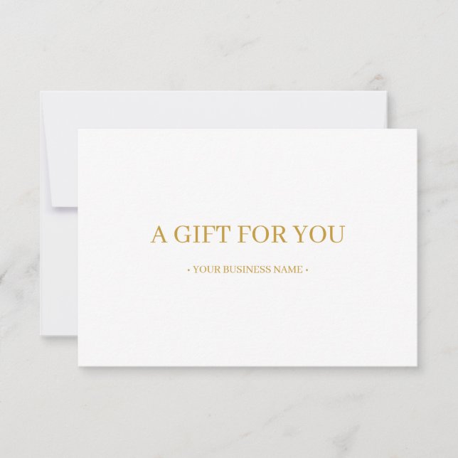 Minimal Gold Customized Gift Certificate (Front)