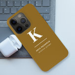 Minimal Gold Elegant Sophisticated Luxe Monogram iPhone 15 Pro Case<br><div class="desc">A minimalist vertical design in an elegant style with a gold feature colour and large typographic initial monogram. The text can easily be customized for a design as unique as you are!</div>