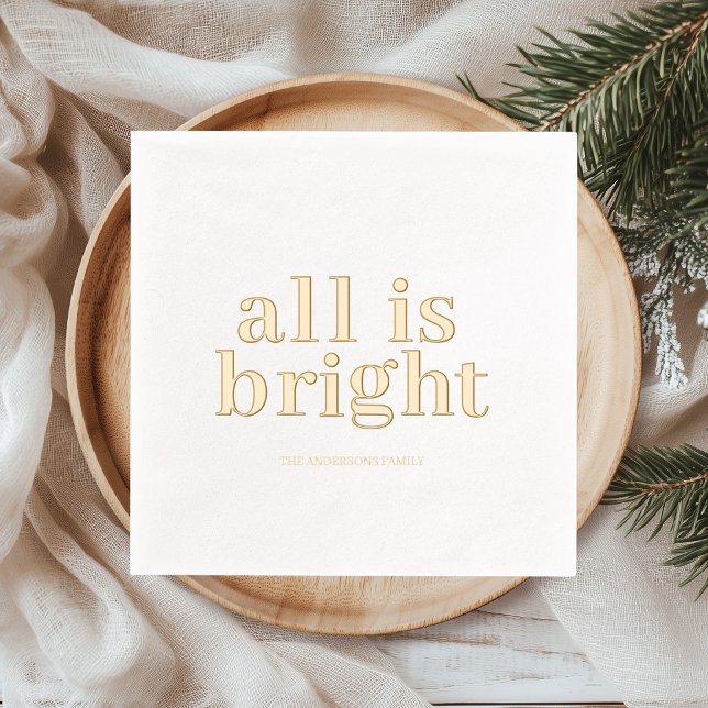 Minimal Gold Foil “All Is Bright”  (Créateur téléchargé)