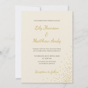 Minimal Gold Foil Dot Wedding Invitation
