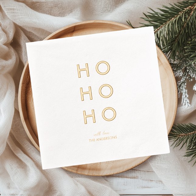 Minimal Gold Foil “HO HO HO” Christmas  (Créateur téléchargé)
