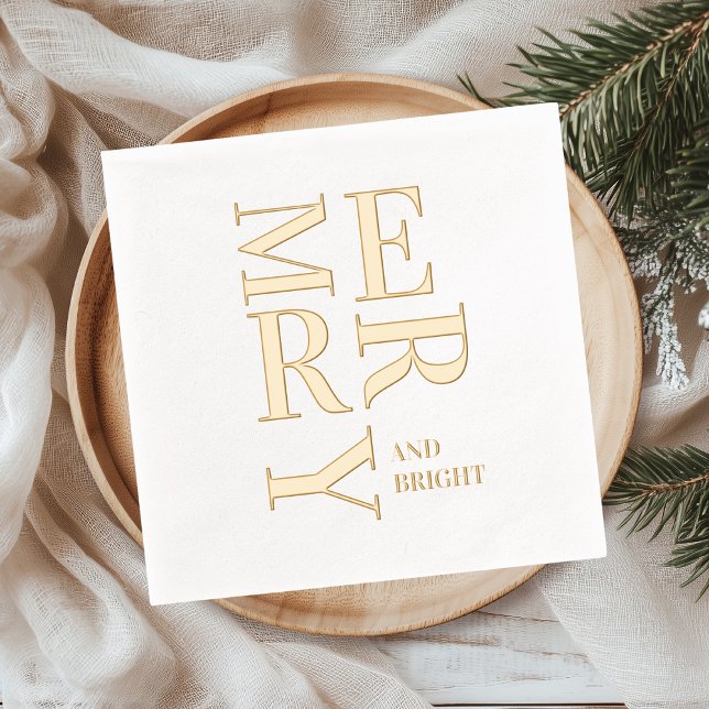 Minimal Gold Foil “Merry and Bright” Christmas  (Créateur téléchargé)