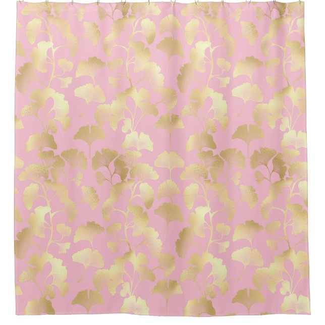 Minimal Gold Leaf Pattern on Soft Pink Background (Front)