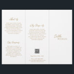Minimal Gold Modern Business Brochure<br><div class="desc">Modern and professional faux gold trifold brochure flyer featuring a simple and minimal design with your name in an elegant script and contemporary sans serif font. The template includes several divided sections for your services in a minimalist layout. The back has your contact info and optional QR code. If you...</div>