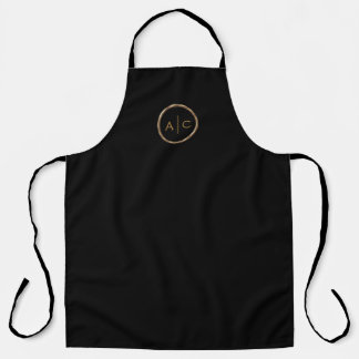 Minimal Gold Monogram on BLACK Apron
