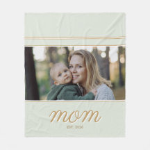 Minimal Gold & Sage Green Mom Established Photo